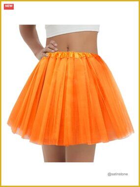 Women's 5-Layer Tulle Tutu Skirt Fluffy Dance Cosplay Costume 15"
